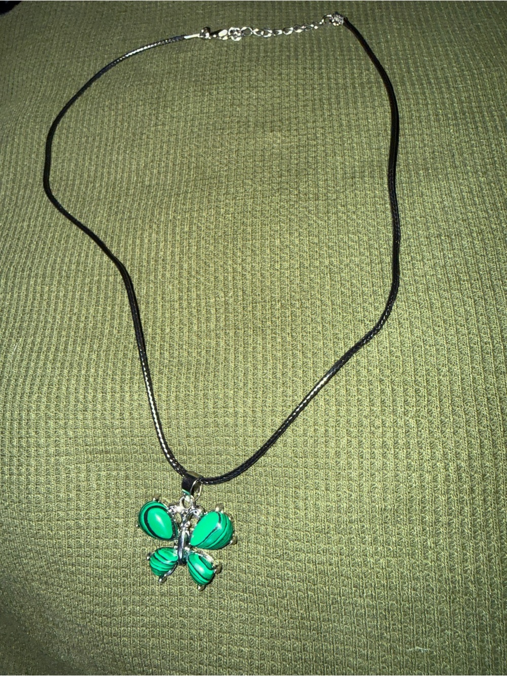 Green Butterfly Pendant Necklace - Unbranded